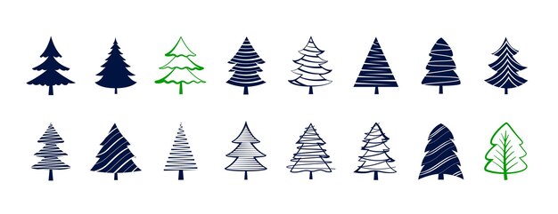 Paquete de pino de Navidad en ilustración de vector de estilo dibujado a mano