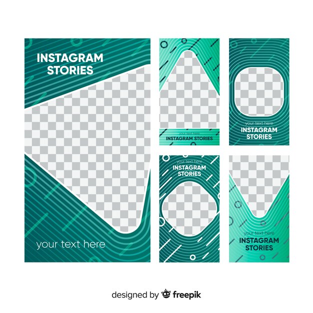 Paquete de plantilla de historias abstractas de instagram