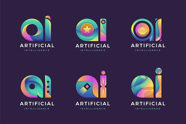 Vector gratuito paquete de plantillas de logotipo ai degradado de diseño plano