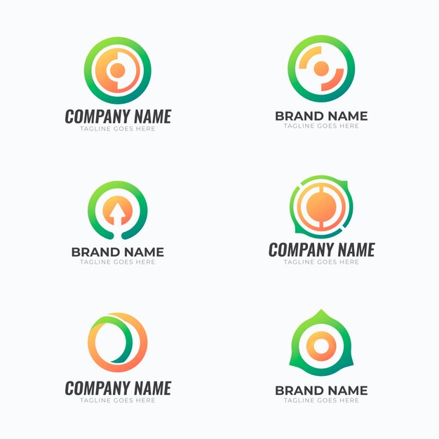 Paquete de plantillas de logotipo degradado o