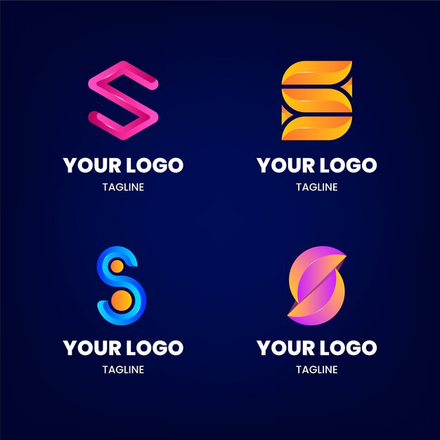Paquete de plantillas de logotipo degradado s