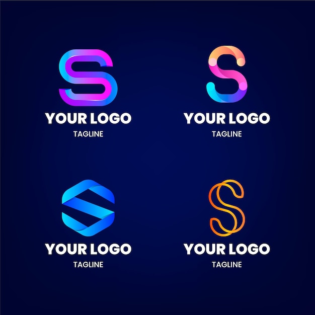 Paquete de plantillas de logotipo degradado s
