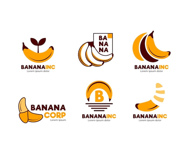 Paquete de plantillas de logotipo de plátano