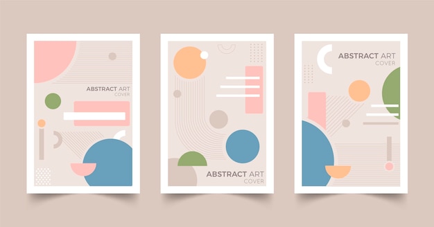 Paquete de portadas de arte abstracto plano