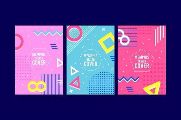 Paquete de portadas de colores de Memphis