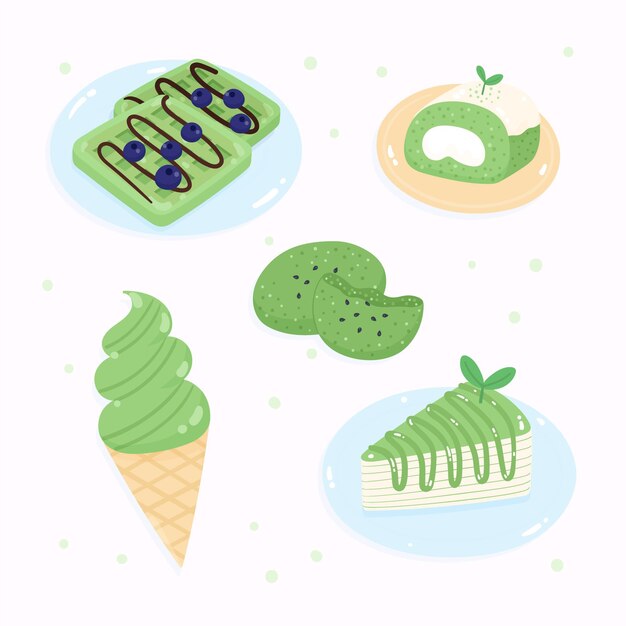 Paquete de postre matcha