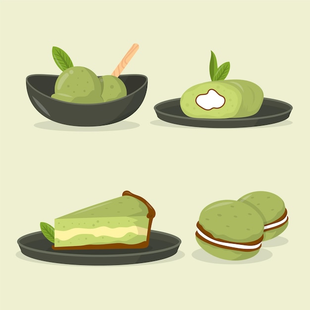 El paquete de postres de matcha