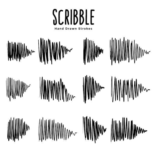 Vector gratuito paquete de rastros de garabatos de pluma de boceto a mano