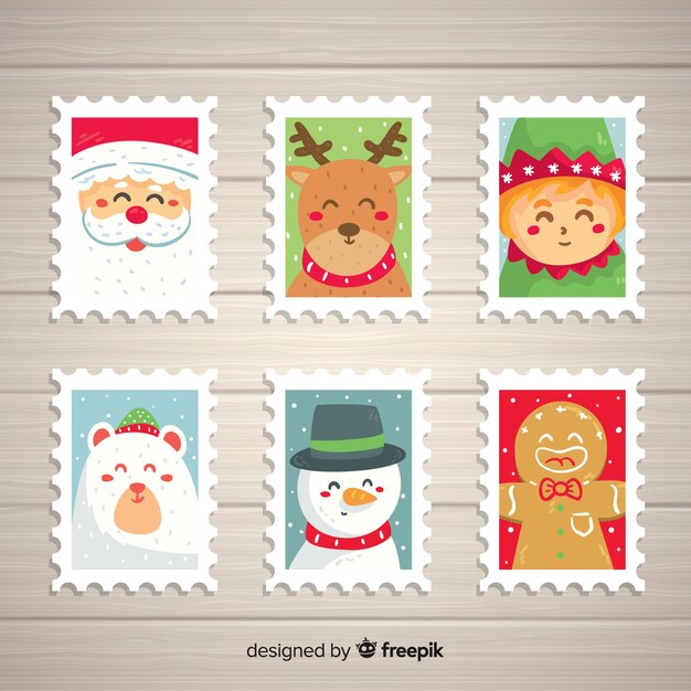 Paquete sellos personajes navidad