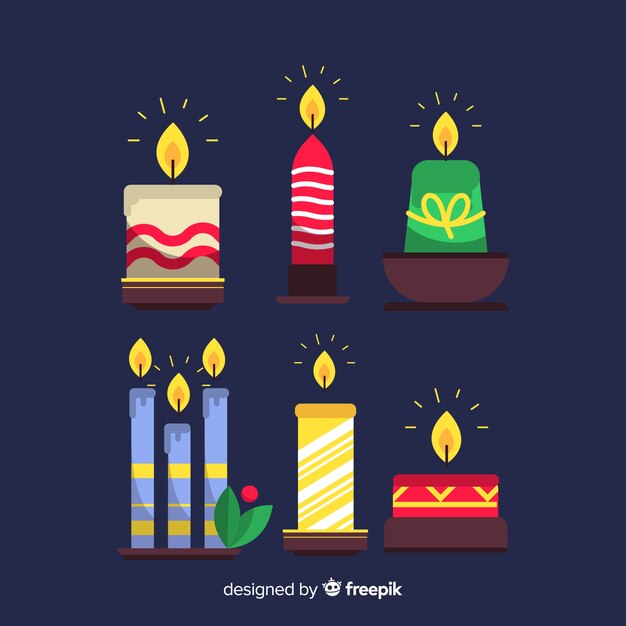 Paquete velas navideñas coloridas