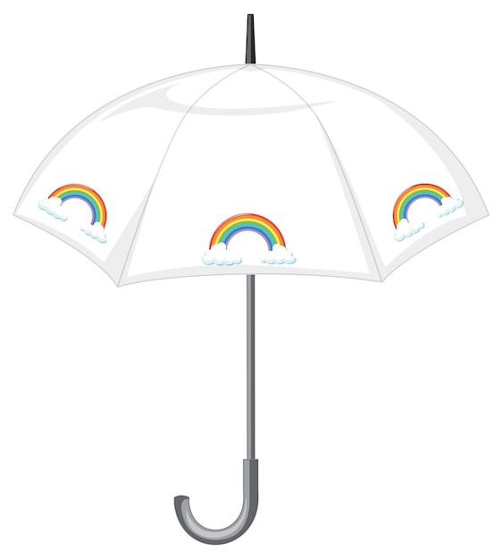 Vector gratuito paraguas blanco con estampado de arcoíris