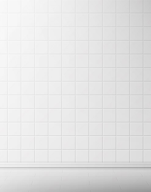 pared de azulejos blancos y piso en baño