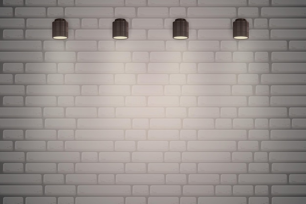 Pared de ladrillo con luces de fondo