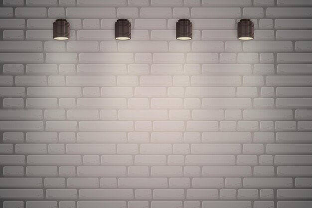 Pared de ladrillo con luces de fondo