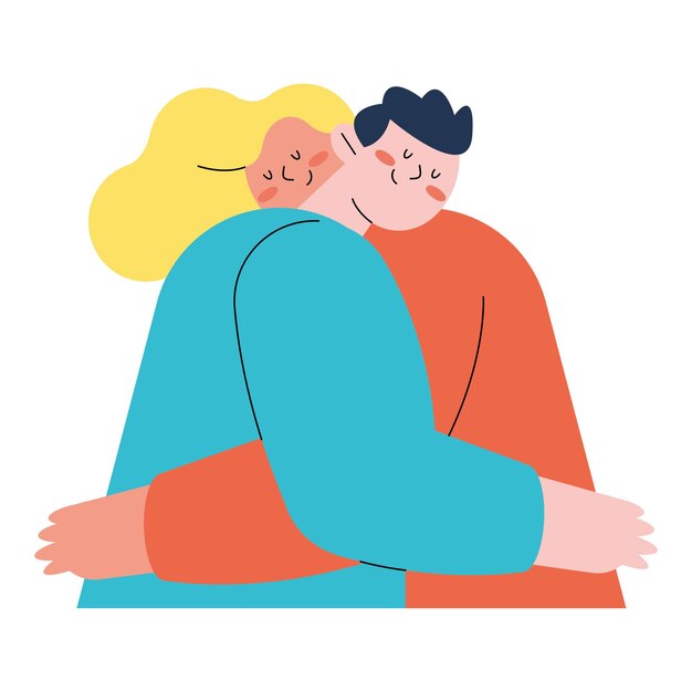 pareja en un abrazo fraternal