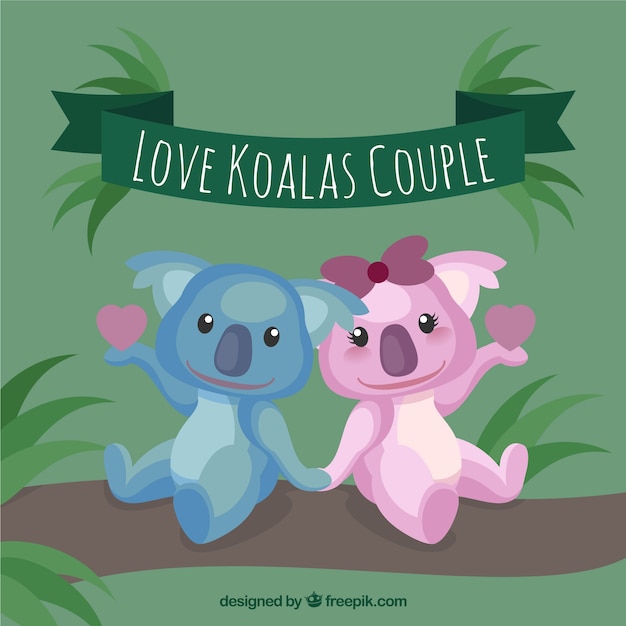 Pareja amorosa de koalas