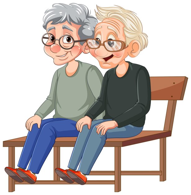Una pareja de ancianos sentados juntos en un banco