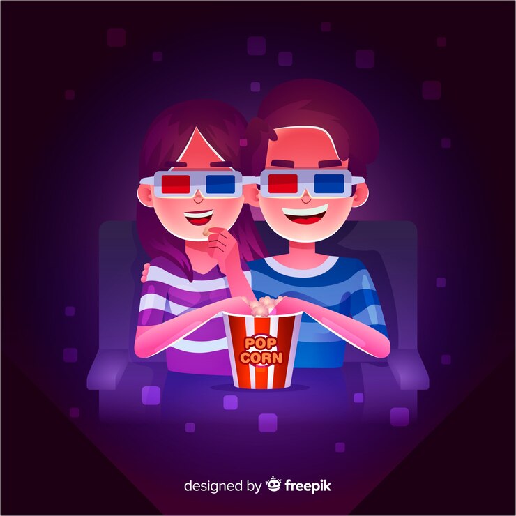 Vector gratuito pareja en el cine