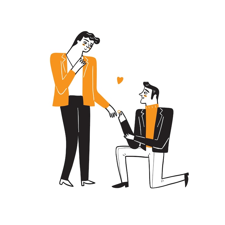 Vector gratuito pareja de homosexuales celebrando el amor.