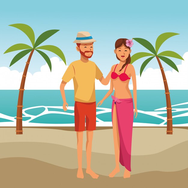 Pareja joven en verano