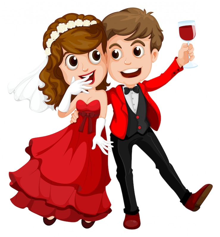 Vector gratuito una pareja que se acaba de casar