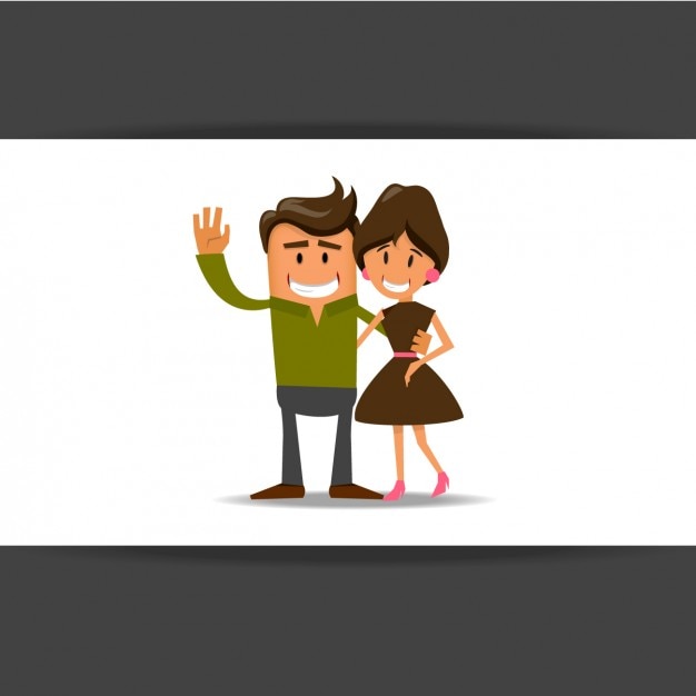 Vector gratuito pareja vintage sonriente