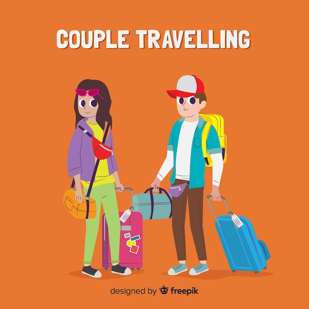 Vector gratuito pareja yendo de viaje