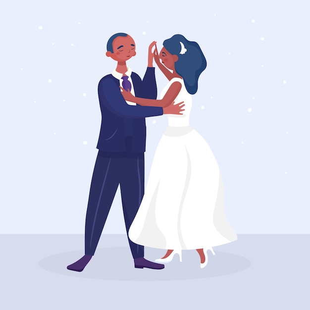 Vector gratuito parejas de boda