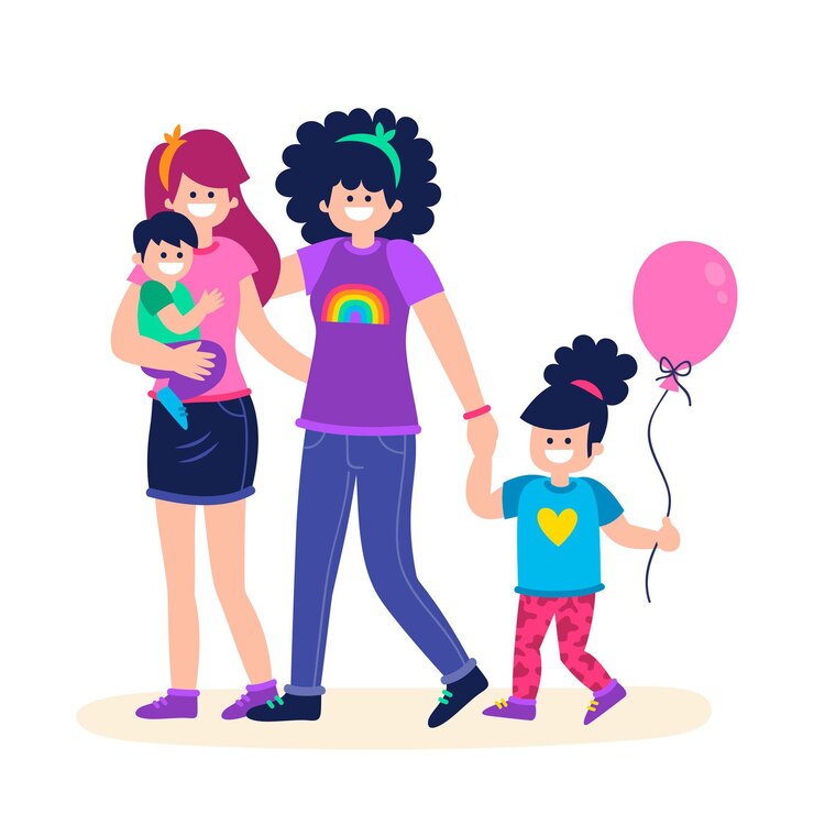 Vector gratuito parejas y familias celebrando el día del orgullo