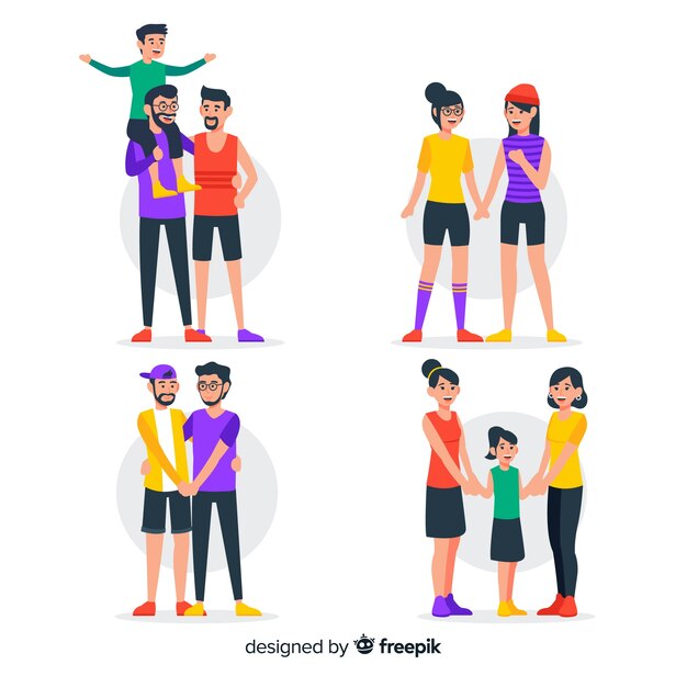 Parejas y familias del día del orgullo lgbt