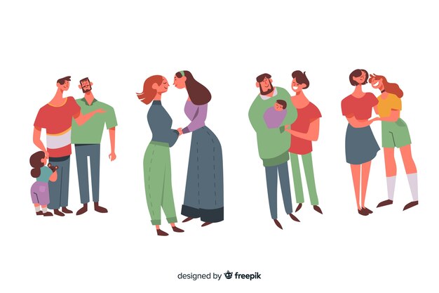Parejas y familias del día del orgullo