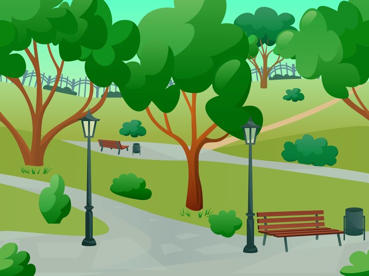 Vector gratuito parque paisaje plano