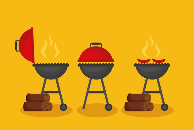 Vector gratuito parrilla de la barbacoa