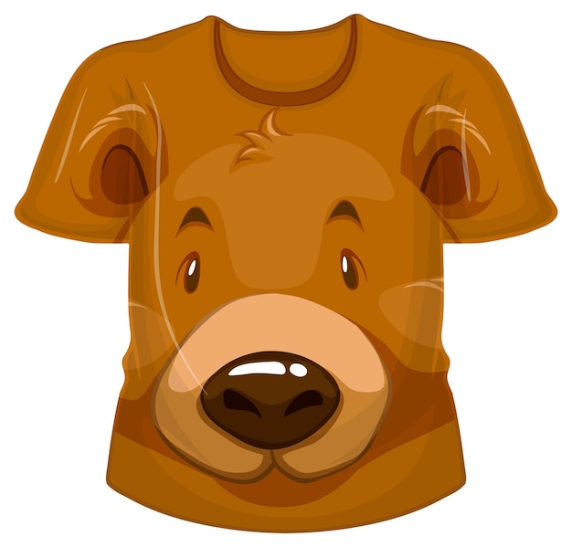 Vector gratuito parte delantera de la camiseta con estampado de oso grizzly