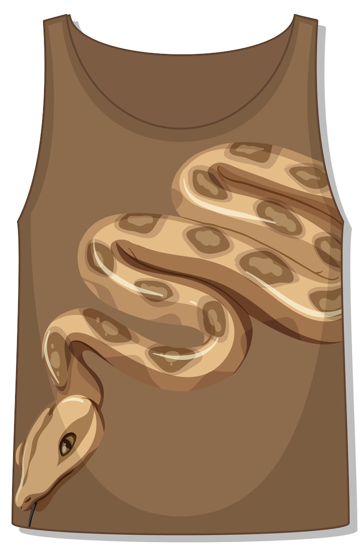 Vector gratuito parte delantera de la camiseta sin mangas con estampado de serpiente