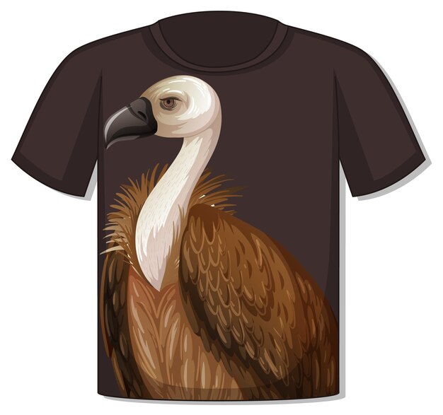Parte delantera de la camiseta con plantilla de buitre
