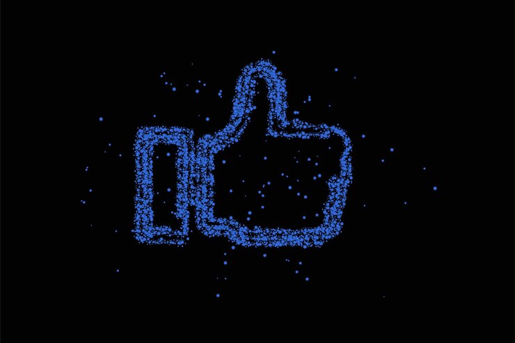 Vector gratuito partícula como pulgar hacia arriba diseño de símbolo, ilustración vectorial