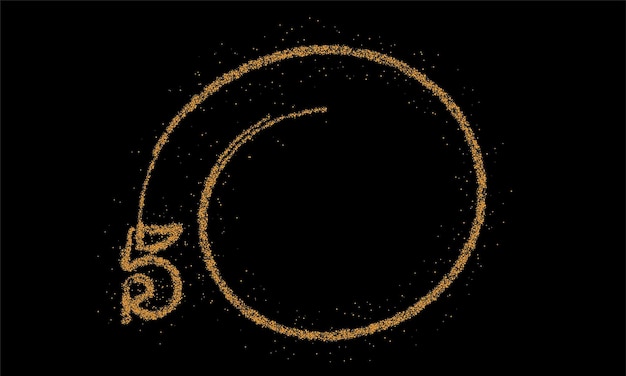 Partícula número cinco en el vector de texto de círculo Diseño vectorial.