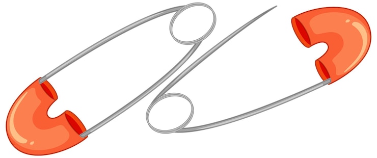 Vector gratuito pasador de insignia aislado sobre fondo blanco.