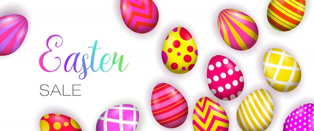 Pascua venta letras con huevos decorados brillantes