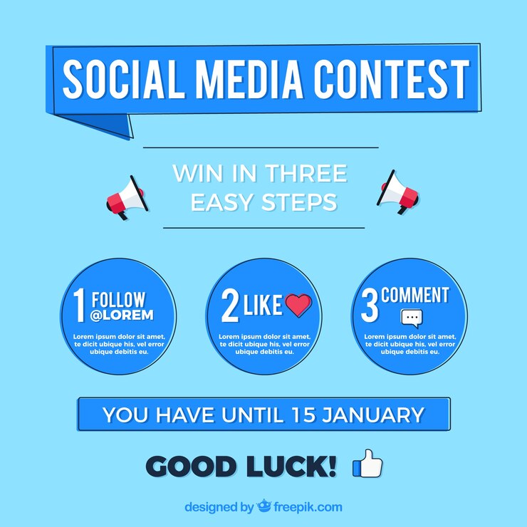 Vector gratuito pasos de concurso de medios de comunicación social