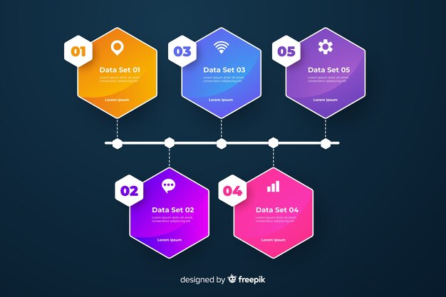 Pasos de infografía degradado colorido