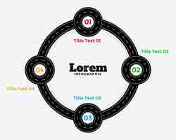 Vector gratuito pasos de infografía empresarial en estilo de vía vial