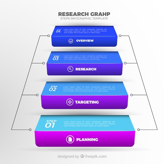 Vector gratuito pasos de infografía en estilo realista