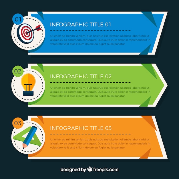 Pasos infográficos planos