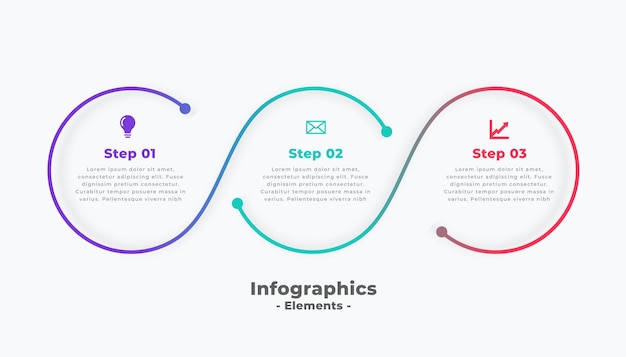 Pasos moderna plantilla de infografía de conexión circular