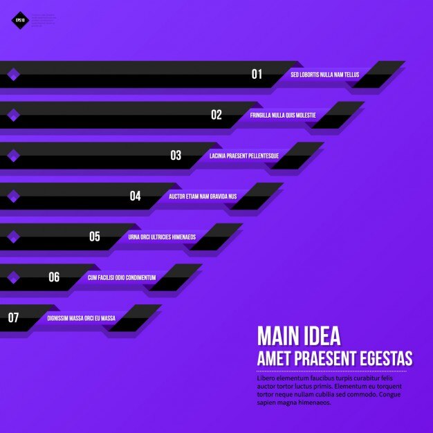 Vector gratuito pasos púrpura infografía