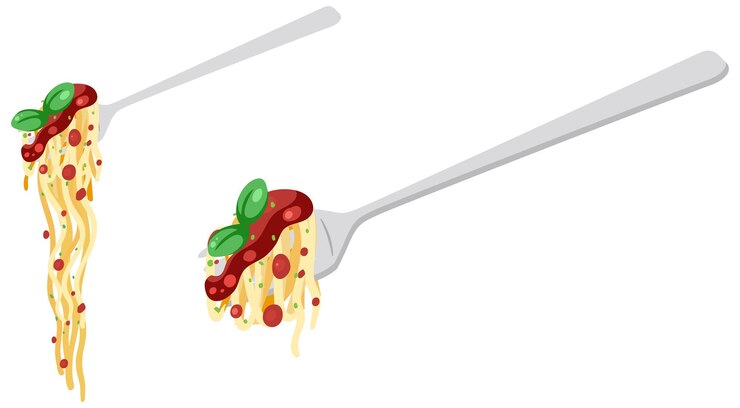Vector gratuito pasta espagueti con salsa boloñesa