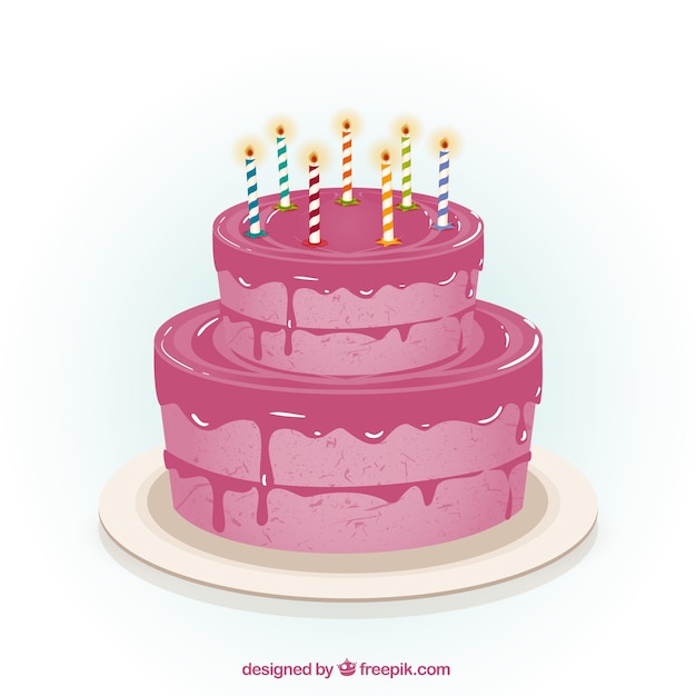 Pastel de cumpleaños rosa