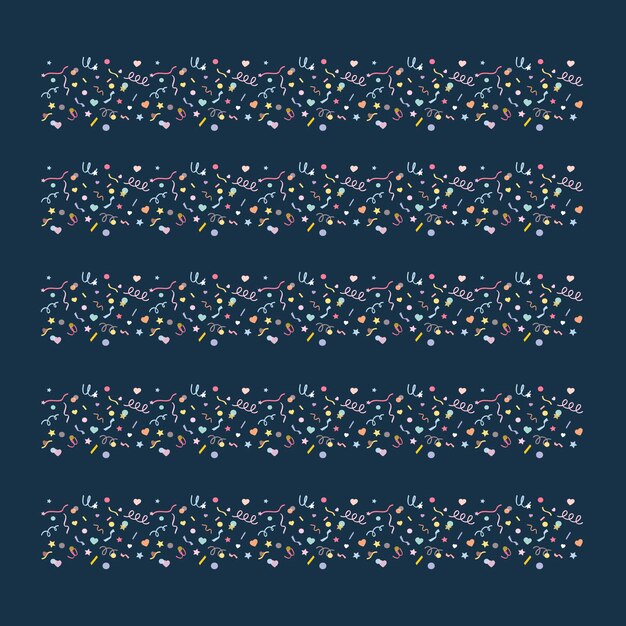 Pastel doodle illustrator vector confeti conjunto sin costuras